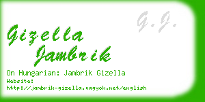 gizella jambrik business card